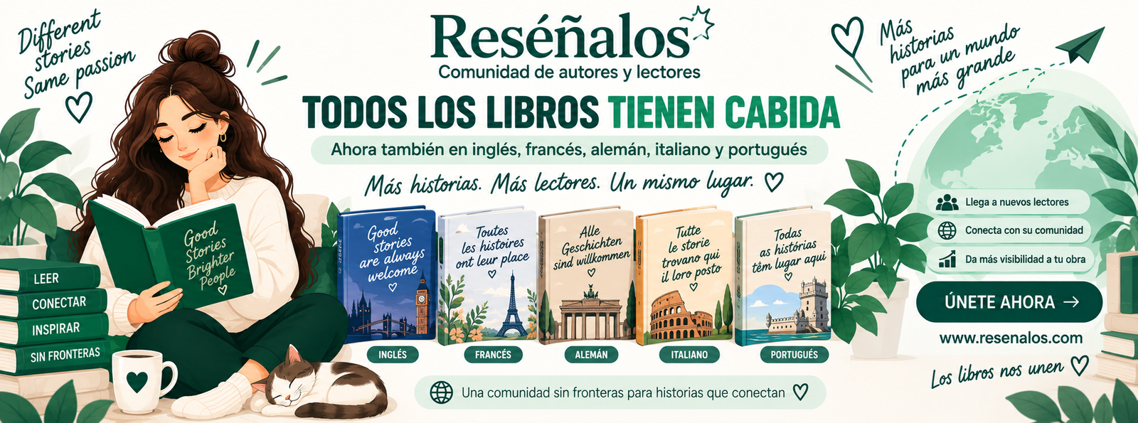 Todos los libros tienen cabida - Reséñalos ahora en varios idiomas