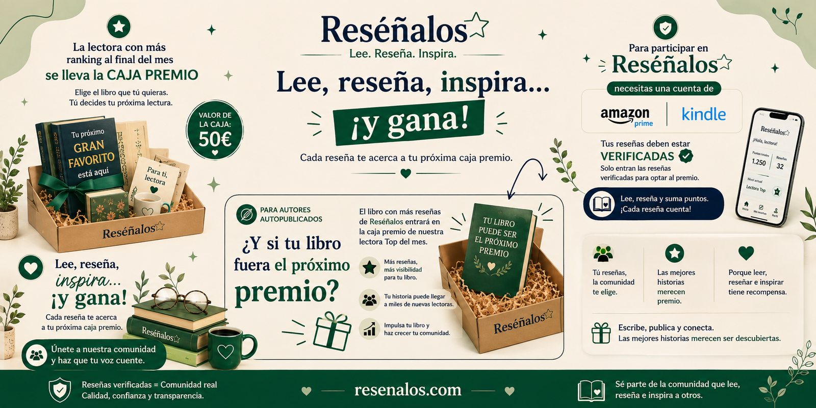 Reséñalos: lee, reseña, inspira y gana. Ver recompensas